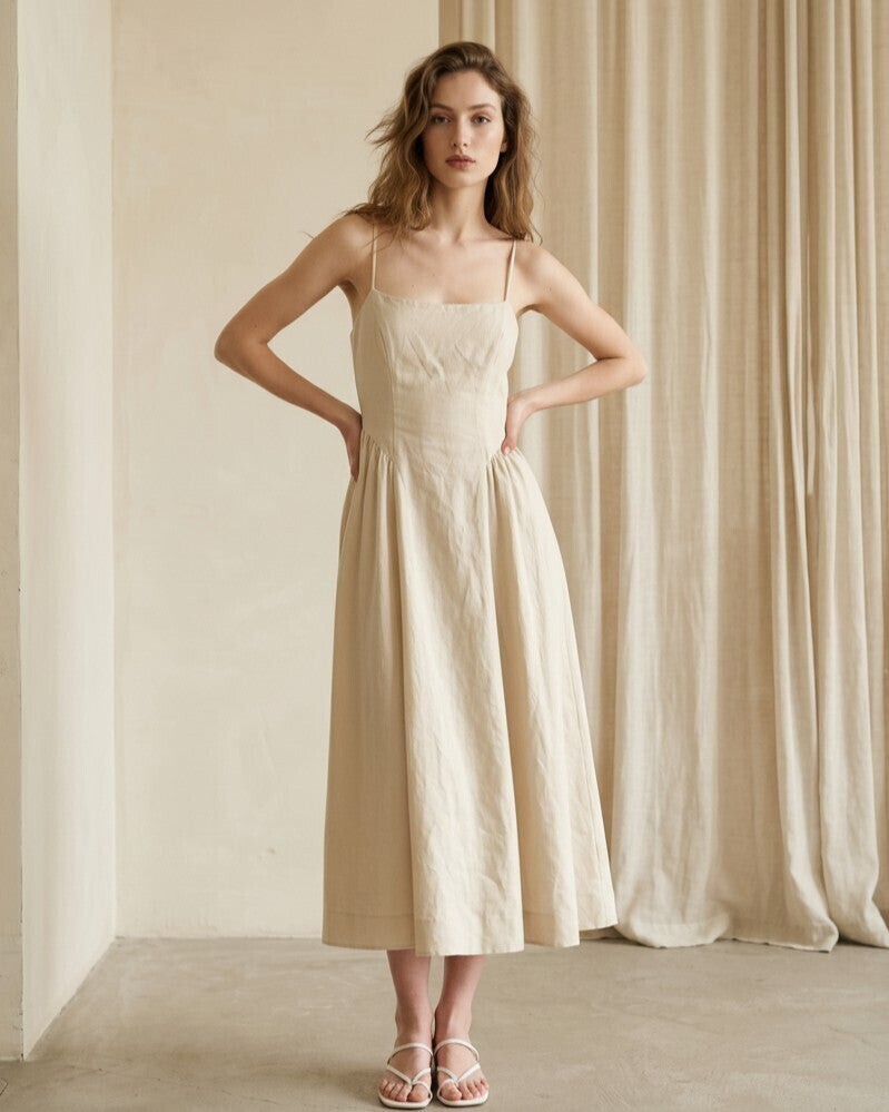 Cecilia Linen Midi Dress