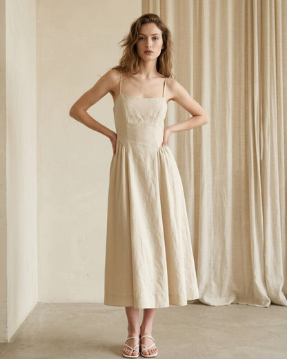 Cecilia Linen Midi Dress