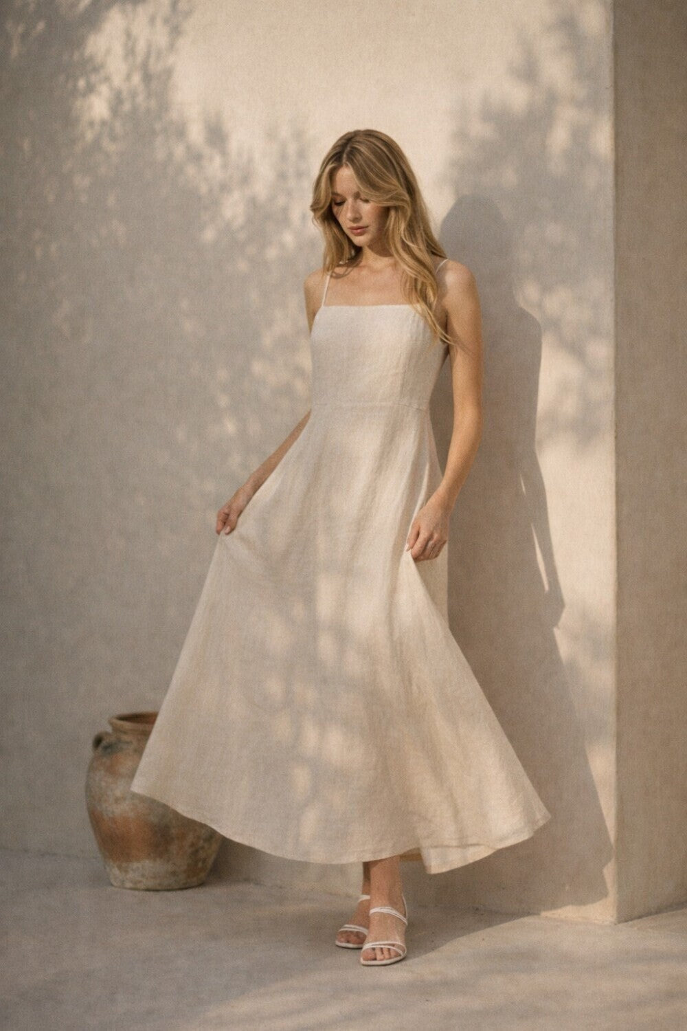 Aurelia Linen Midi Dress