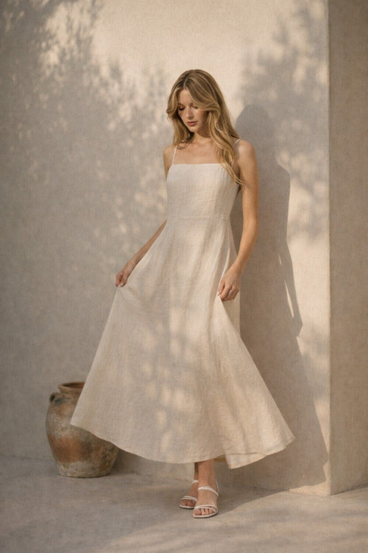 Aurelia Linen Midi Dress