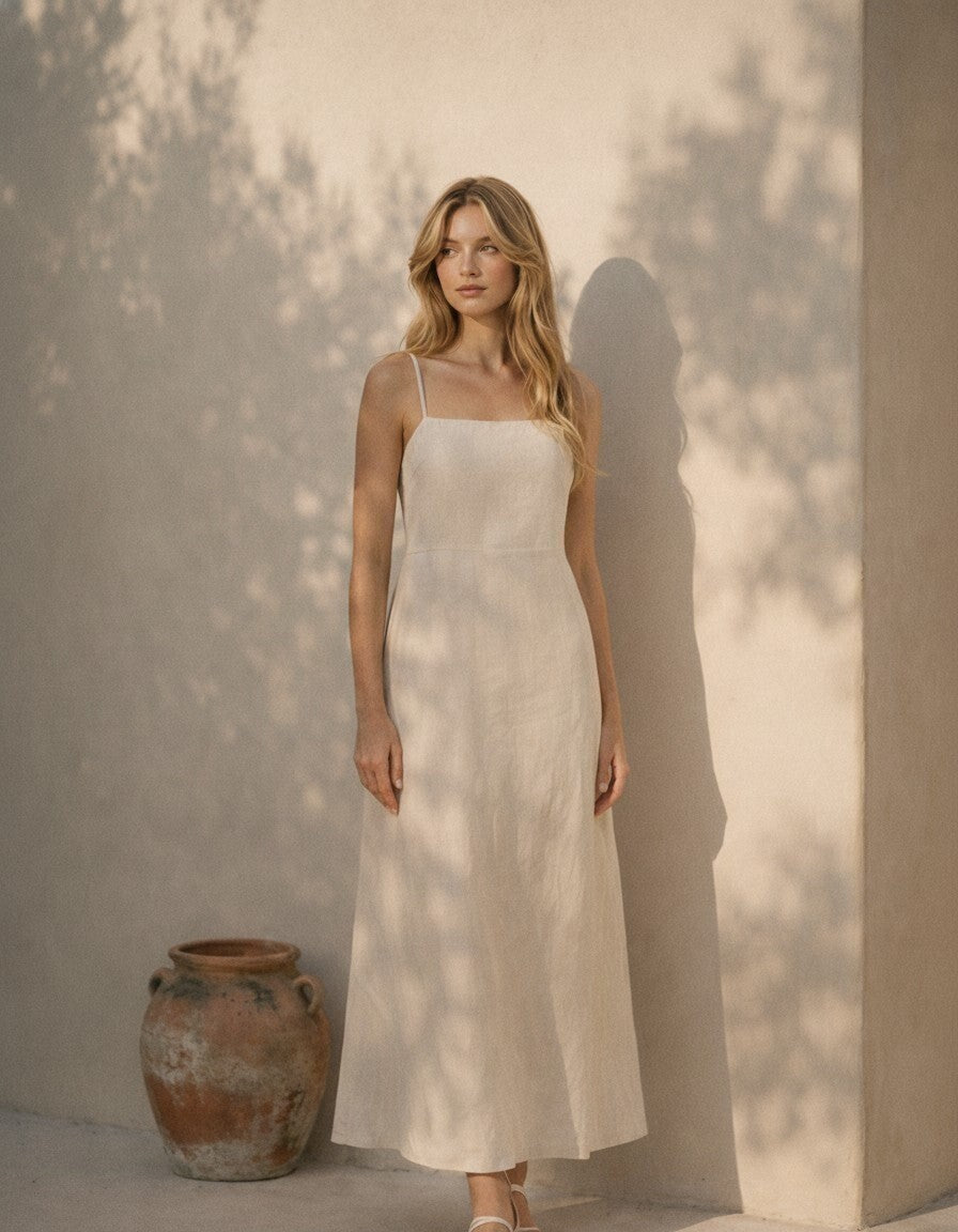 Aurelia Linen Midi Dress