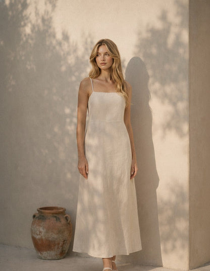Aurelia Linen Midi Dress
