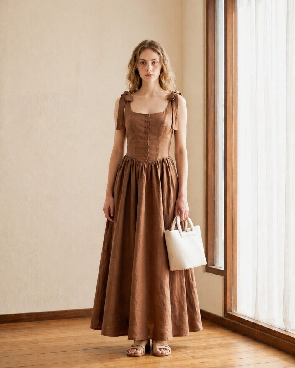 The Romy Corset Linen Dress