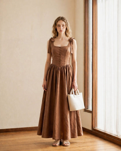 The Romy Corset Linen Dress