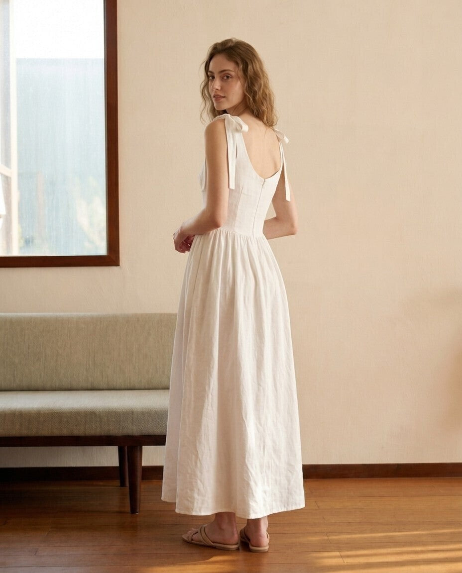 The Romy Corset Linen Dress