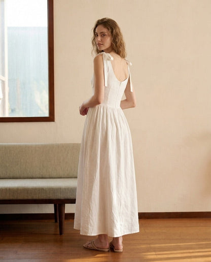 The Romy Corset Linen Dress