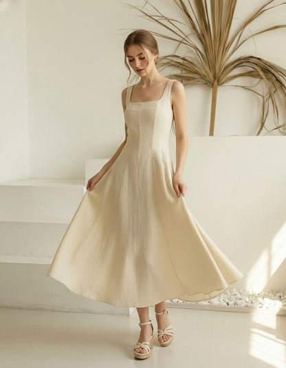 Romy Linen Midi Dres