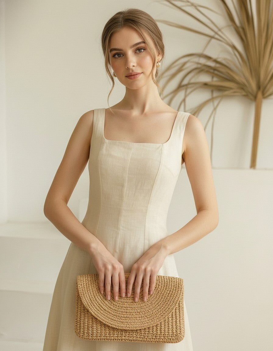 Romy Linen Midi Dres