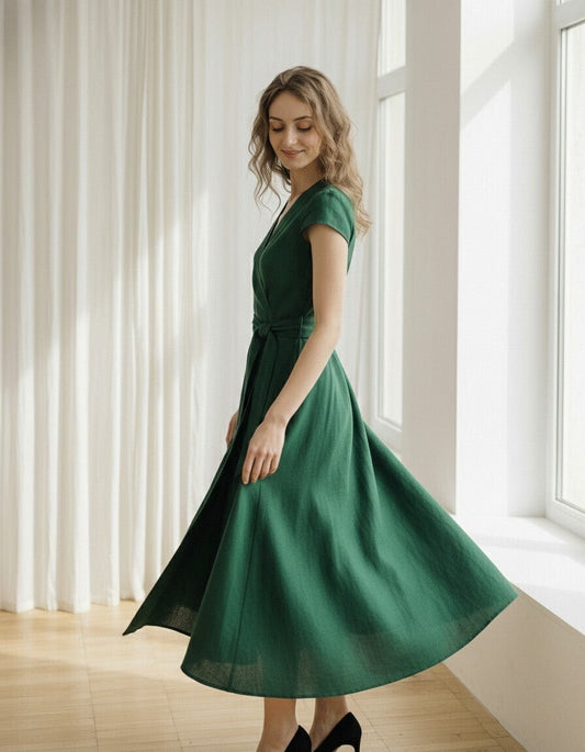 Romy Linen Midi Dress