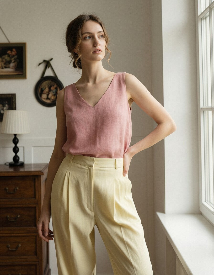 The Amour Linen Tank Top