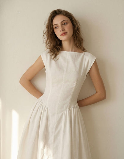 Dorothea Linen Midi Dress