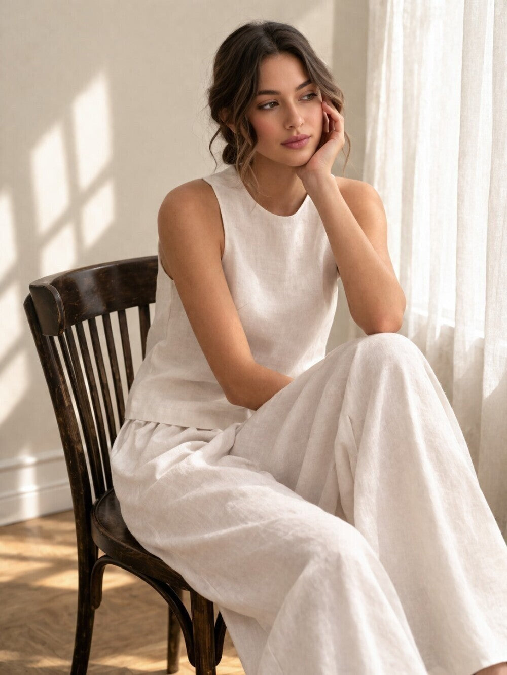 The Mara High-Neck Linen Loungewear Set