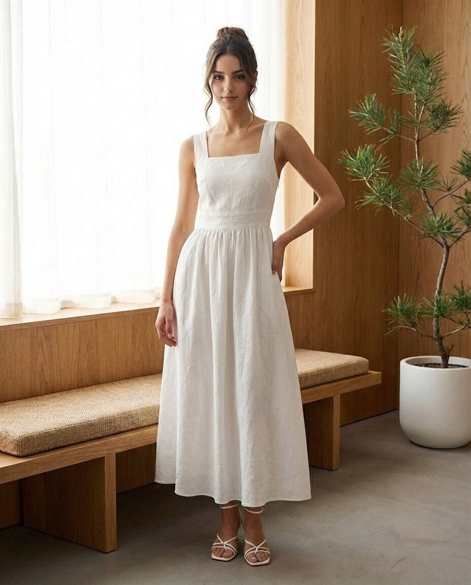 Jilia Linen Midi Dress