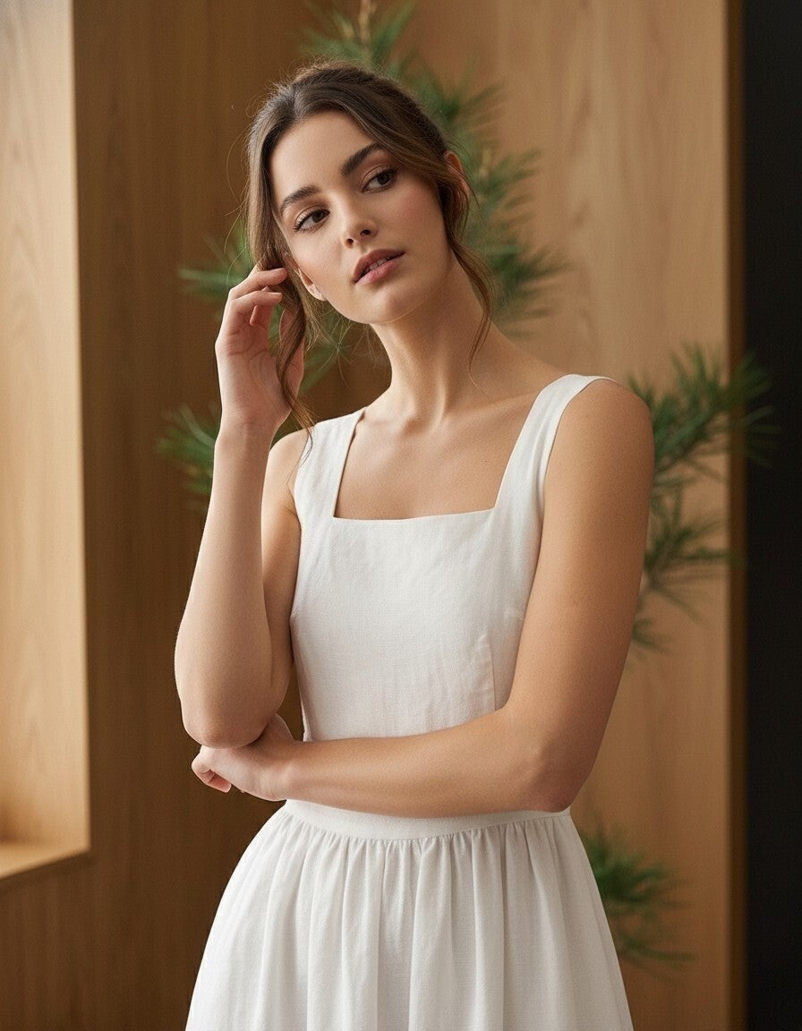 Jilia Linen Midi Dress
