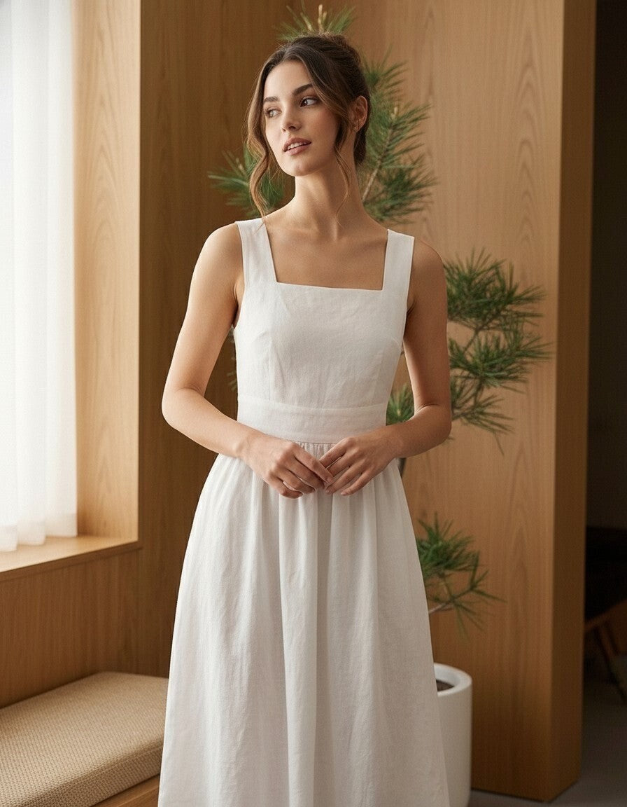 Jilia Linen Midi Dress