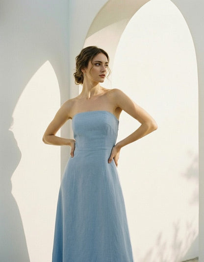 Serena Linen Maxi Dress